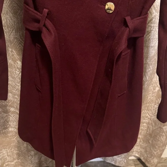 Guess - Women's Burgundy Coat - Picture 8 of 9